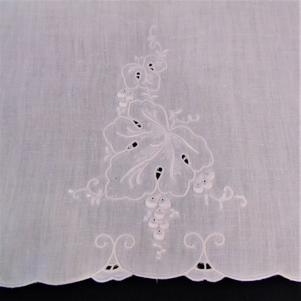Vintage Tea Towels White on White Bridal Towels